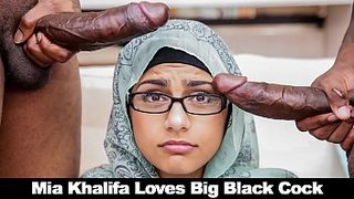 Dos vergas enormes negras para la joven tetona Mia Khalifa