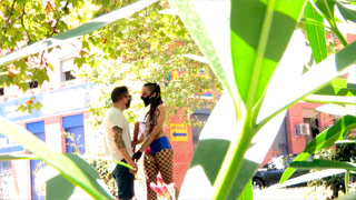 Baby Rasta buscando verga por la calle con desenfado vestida de Harley Quinn