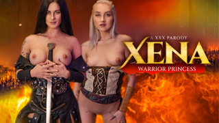 La princesa Xena y la barda Gabrielle cogidas en una celda de prisión